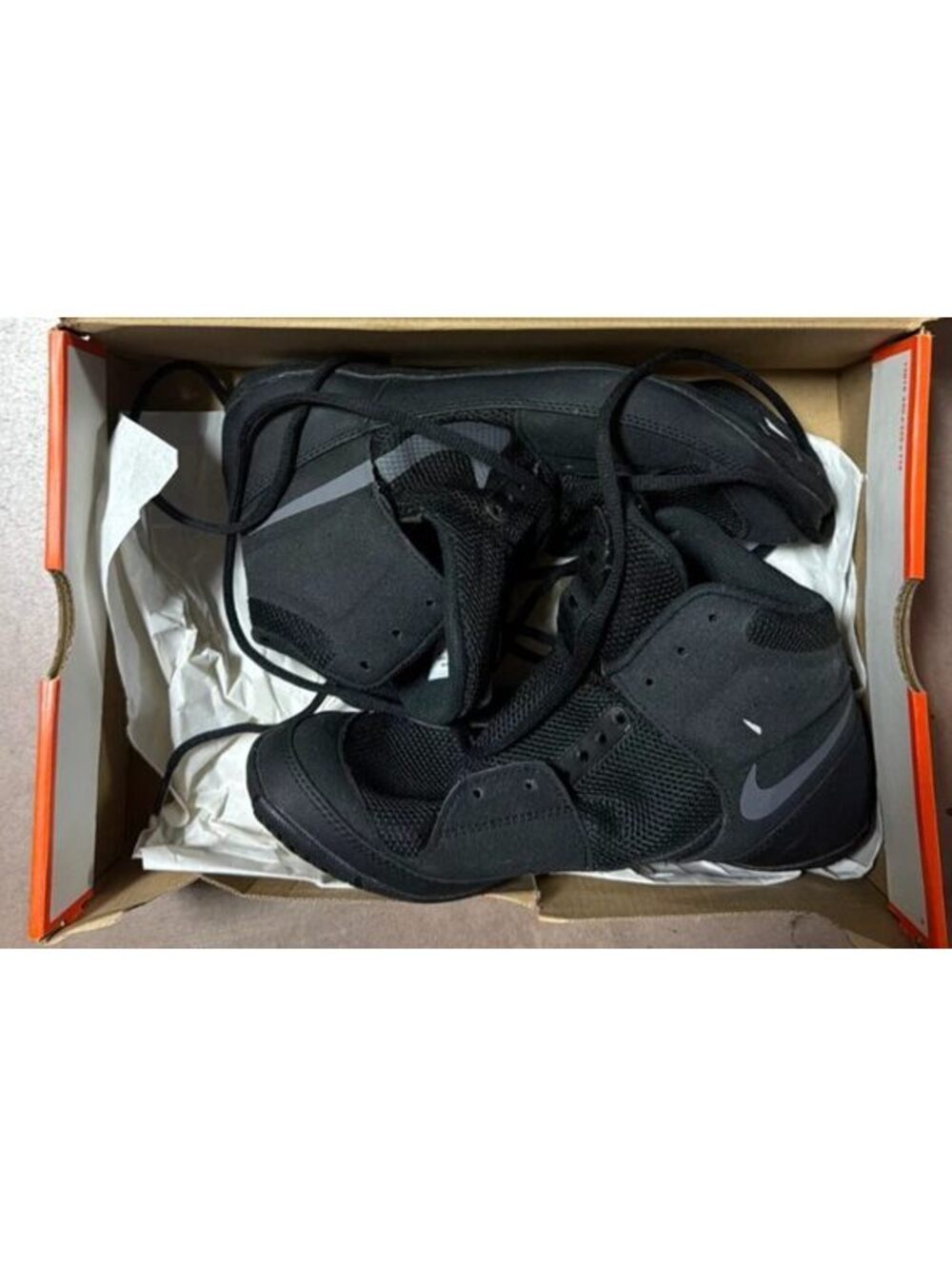 Nike Fury Wrestling Shoes Mens 9.5 Black AO2416-010 MMA Grappling New